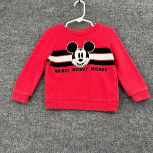 Disney Junior Mickey Mouse Sweatshirt Crewneck Pullover Toddler Size 3T Red